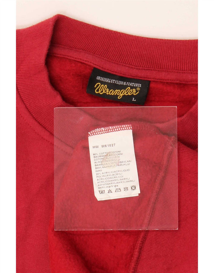 Wrangler Sweatshirt til mænd, stor rød bomuld