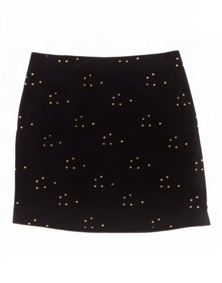 White Stuff Womens Velvet Mini Skirt UK 12 Medium W34 Navy Blue Spotted