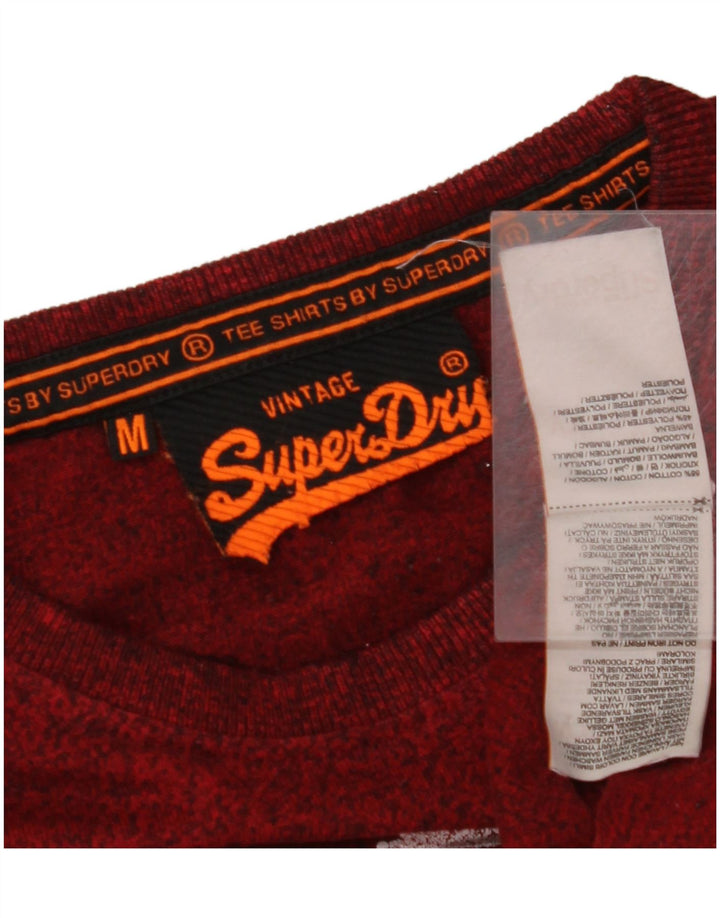 SUPERDRY Herre grafisk T-shirt Top Medium Rød Bomuld