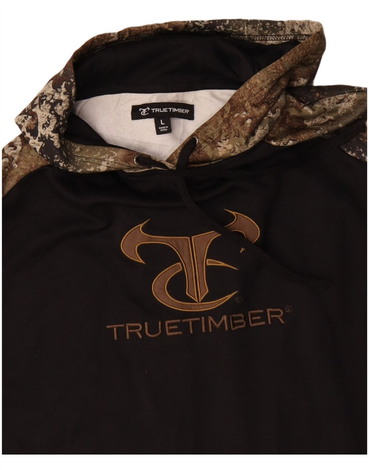 TRUE TIMBER Herre grafisk hættetrøje Jumper Large Black Camouflage Polyester