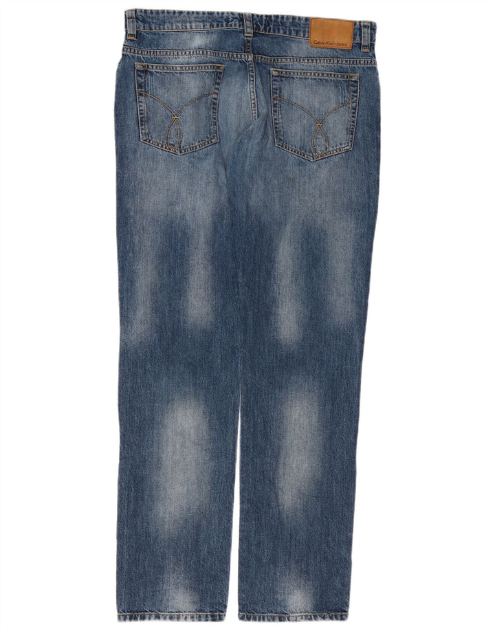 Calvin Klein Herre Straight Jeans W32 L32 Blå Bomuld