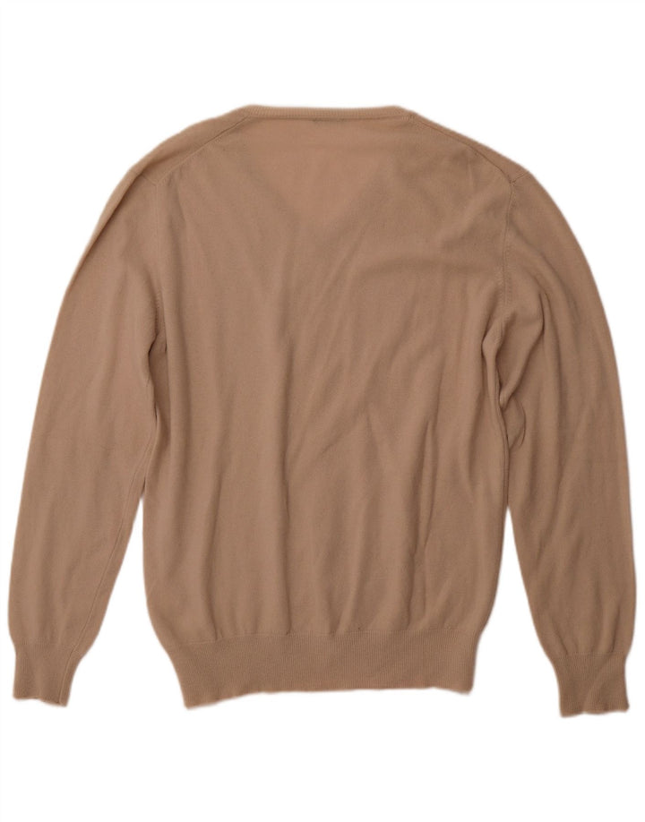 BENETTON Herre V-hals sweater XL Beige Uld