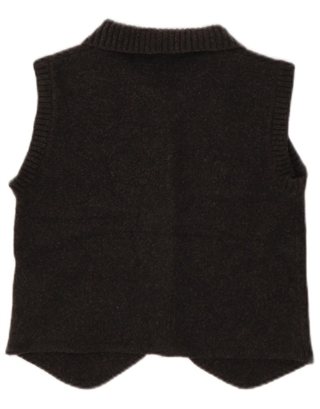 Zara Womens Crop Ærmeløs cardigantrøje UK 10 Lille brun polyester