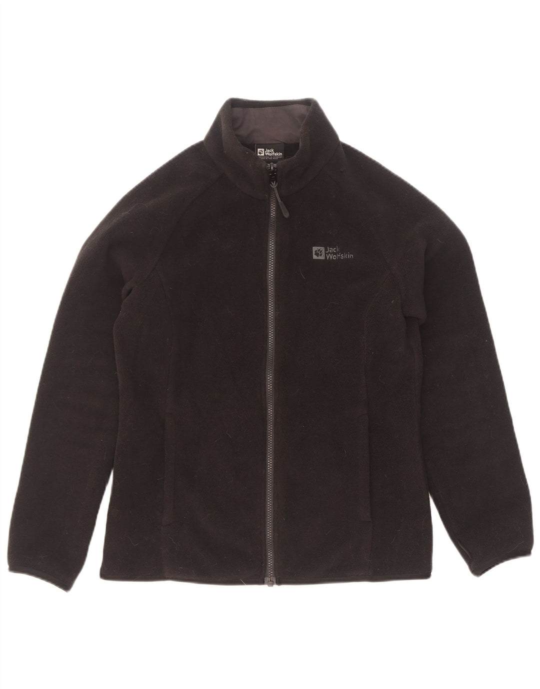 Jack Wolfskin Dame Liner Fleece Jacket UK 8/10 Small Black Polyester