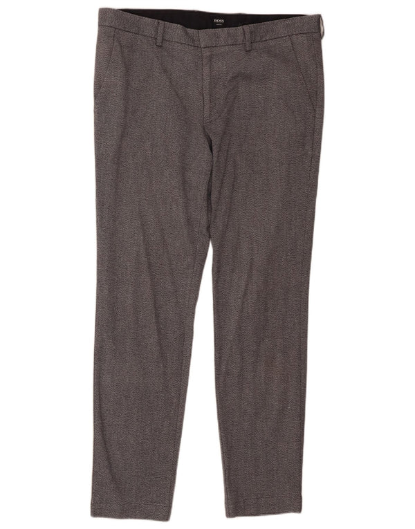 Hugo Boss Herre Slim Chino Bukser IT 50 Large W34 L29 Grå Bomuld