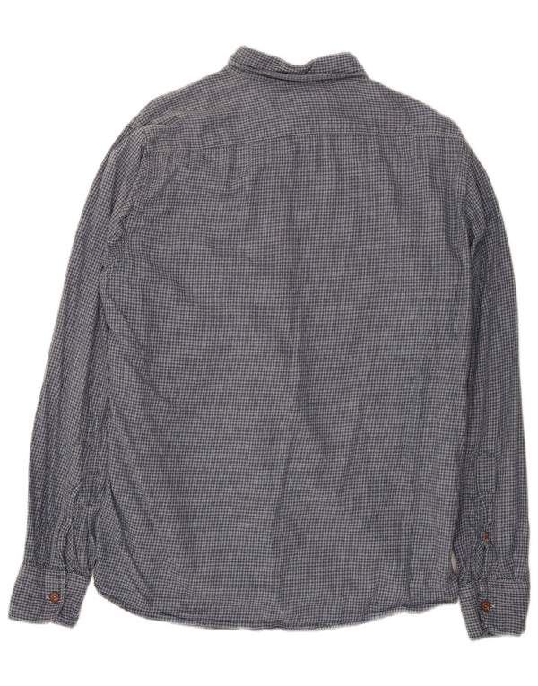 Replay Herre Flannel Shirt Stor Blå Gingham Bomuld
