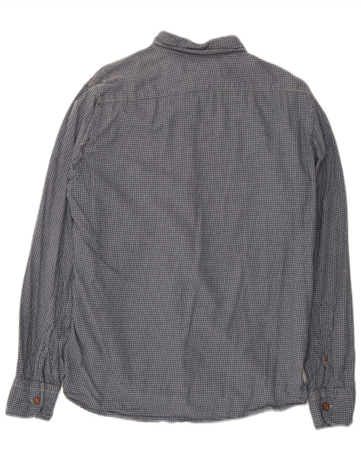 Replay Herre Flannel Shirt Stor Blå Gingham Bomuld