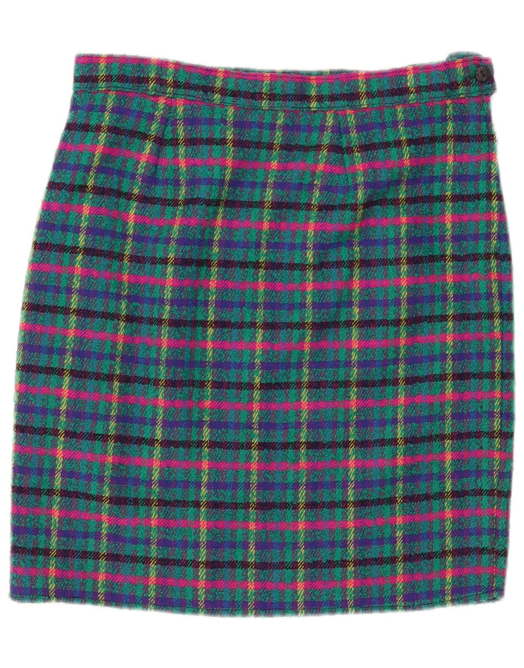 Vintage kvinders blyantnederdel Medium W30 blå plaid