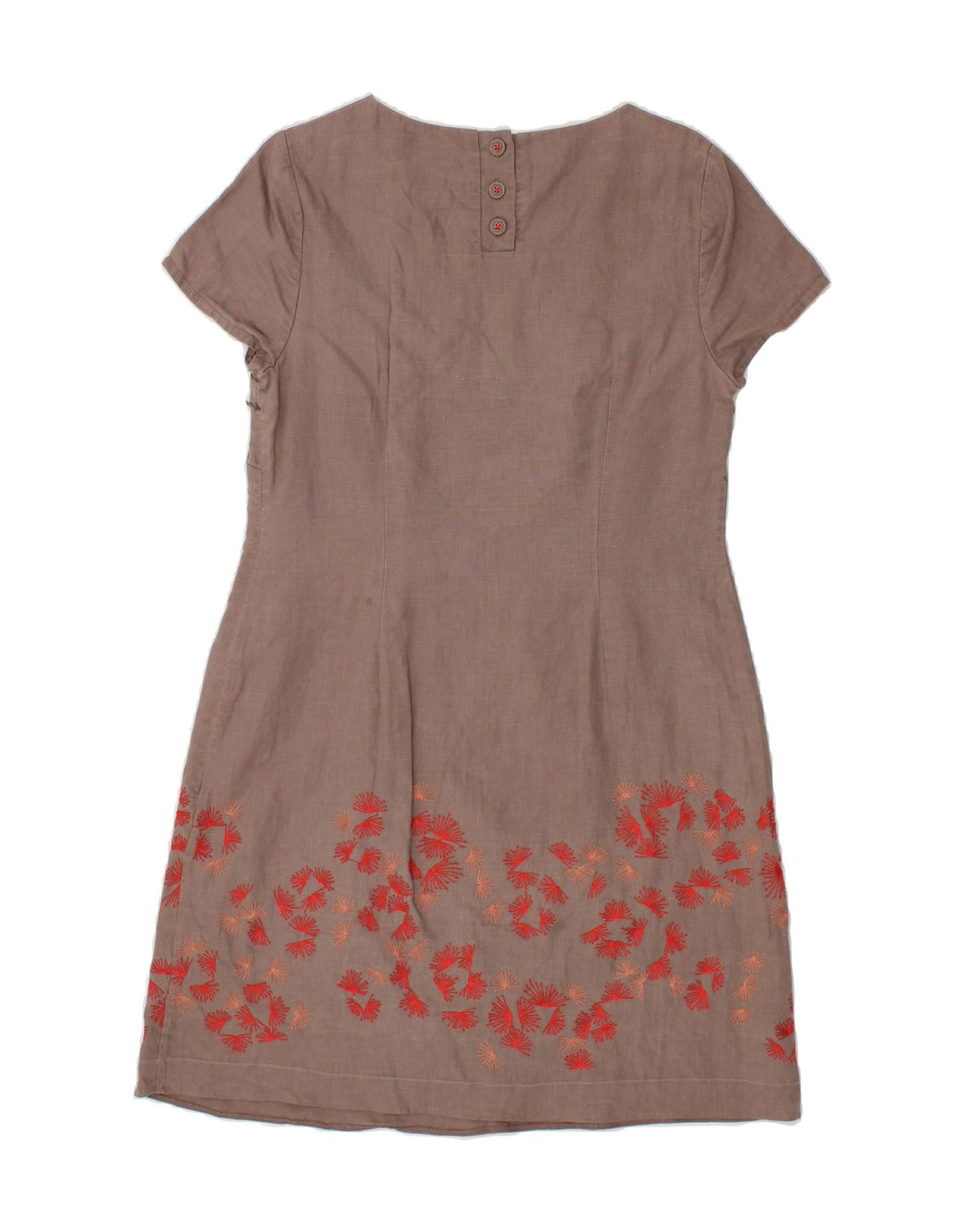 BODEN Womens Short Sleeves Basic Dress UK 12 Medium Grey Floral Cotton Vintage Boden and Second-Hand Boden from Messina Hembry 