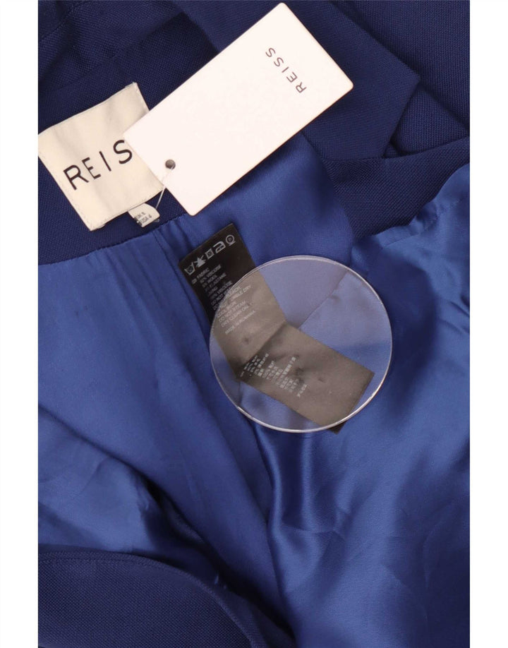 Reiss Dame 1 Knap Blazer Jacket UK 8 Small Blue Viscose