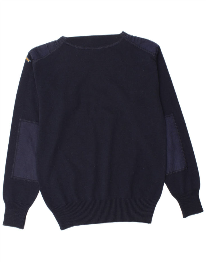 Paul & Shark Herre Boat Neck Jumper Sweater Medium Navy Blue Uld