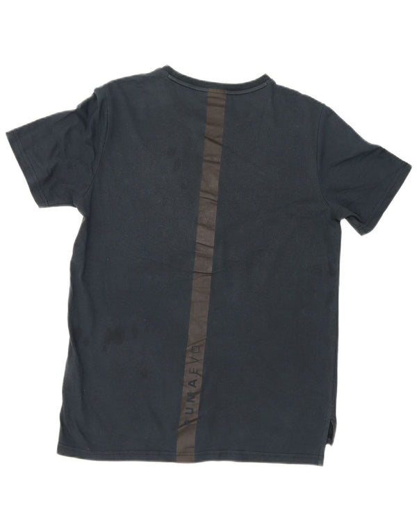 Puma Herre grafisk T-shirt Top Medium Marineblå Colourblock Bomuld