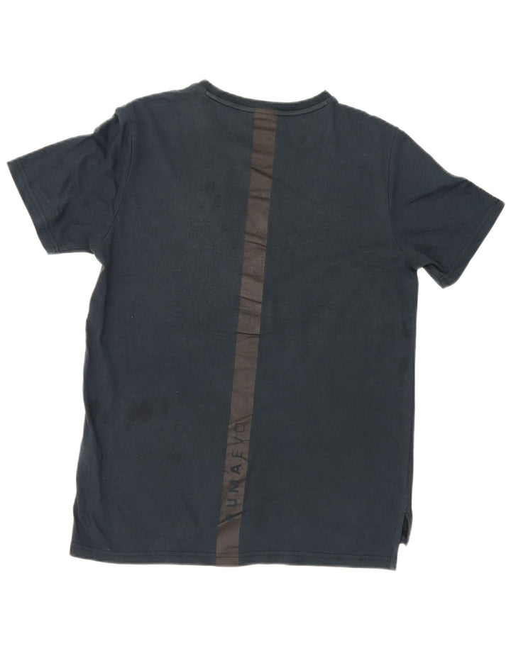 Puma Herre grafisk T-shirt Top Medium Marineblå Colourblock Bomuld