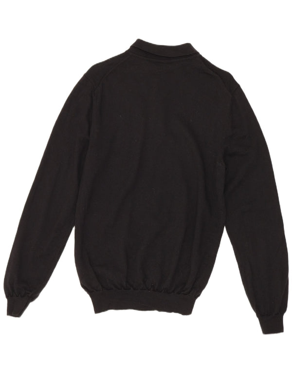 Hugo Boss Herre Polo Neck Jumper Sweater Small Black Virgin Wool
