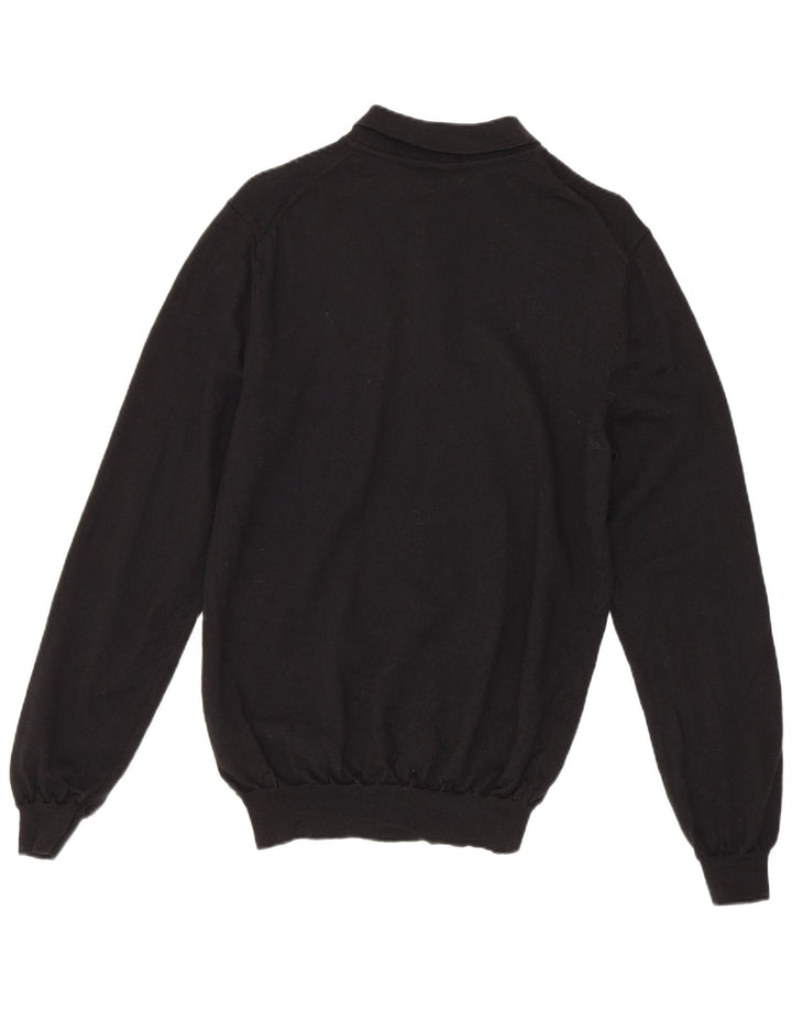 Hugo Boss Herre Polo Neck Jumper Sweater Small Black Virgin Wool
