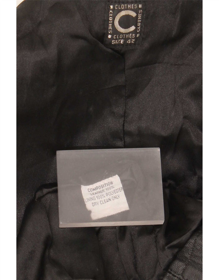 Vintage læderfrakke til kvinder IT 42 Medium Sort