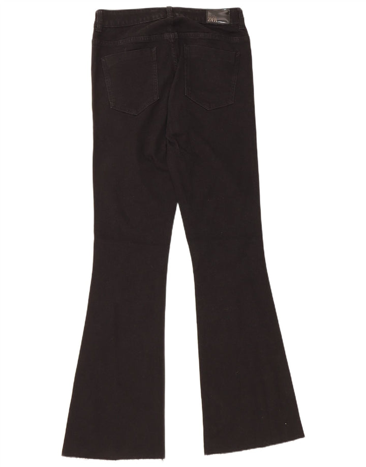 Zara Dame Flared Jeans EU 38 Small W28 L31 Sort Bomuld