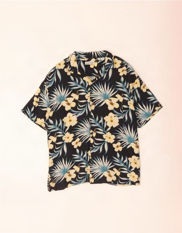 Jack & Jones Mens Short Sleeve Shirt Small Multicoloured Floral Viscose