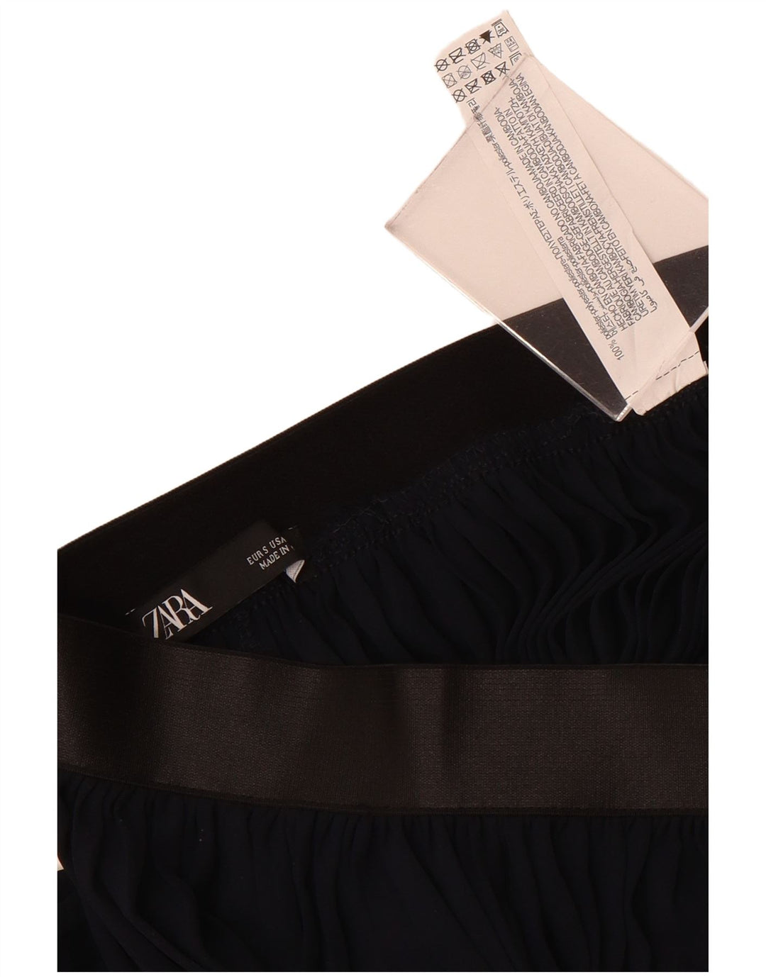 Zara Dame Højtalje Harem Bukser Small W26 L21 Marineblå Polyester