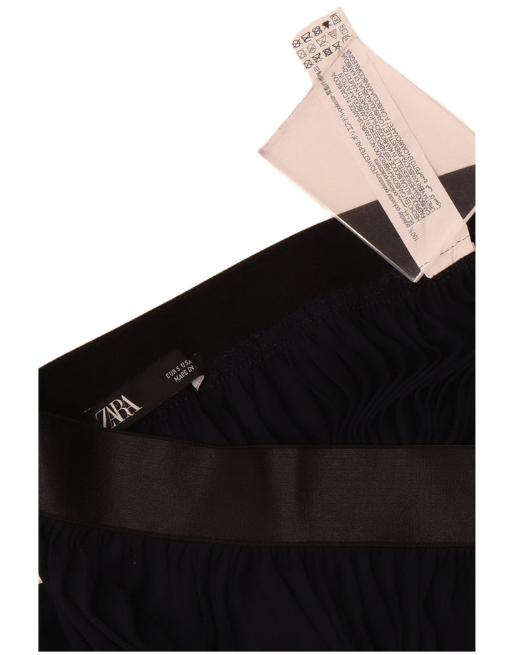 Zara Dame Højtalje Harem Bukser Small W26 L21 Marineblå Polyester