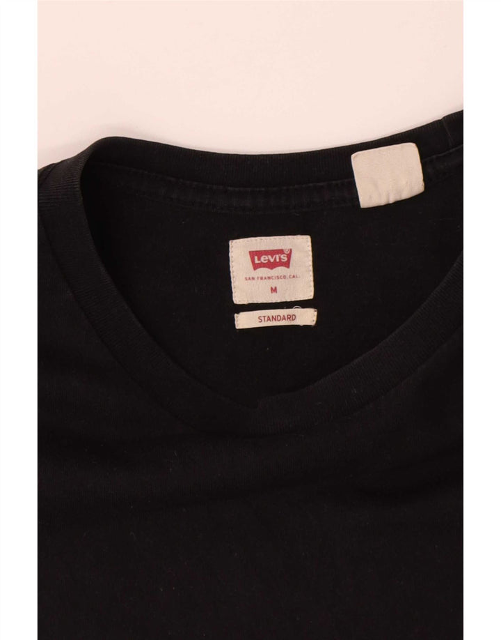 Levi's Herre Standard T-Shirt Top Medium Sort Bomuld