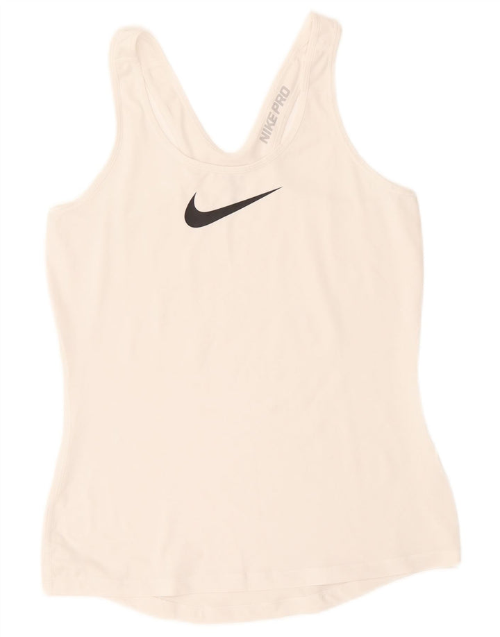 Nike Dame Dri Fit Grafisk Vest Top UK 14 Large White
