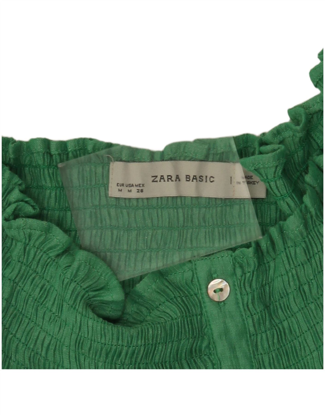 Zara Dame Off Shoulder Bluse Top UK 14 Medium Green