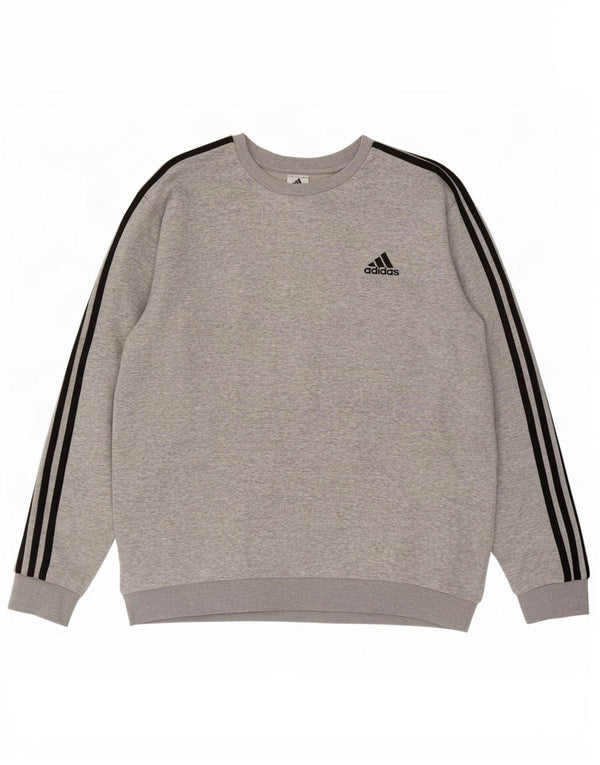 Adidas Sweatshirt Jumper til mænd XL Grå Flecked Bomuld