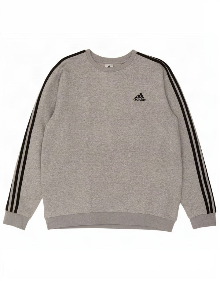 Adidas Sweatshirt Jumper til mænd XL Grå Flecked Bomuld