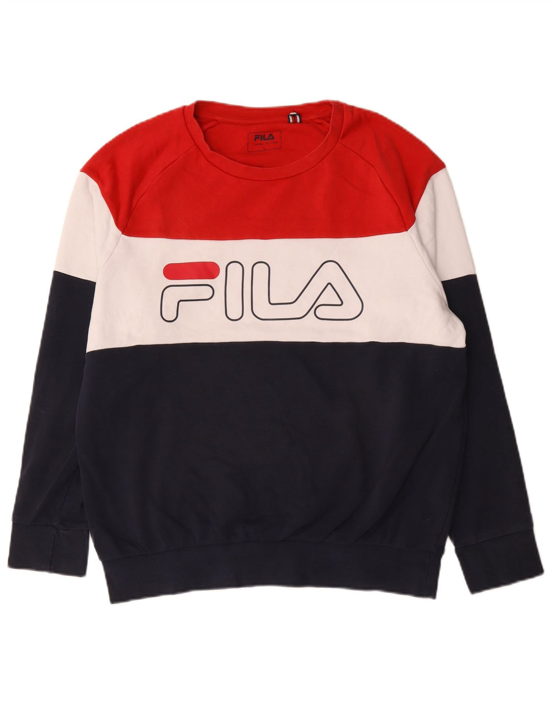 Fila Herre grafisk sweatshirt Jumper Stor flerfarvet Colourblock Bomuld