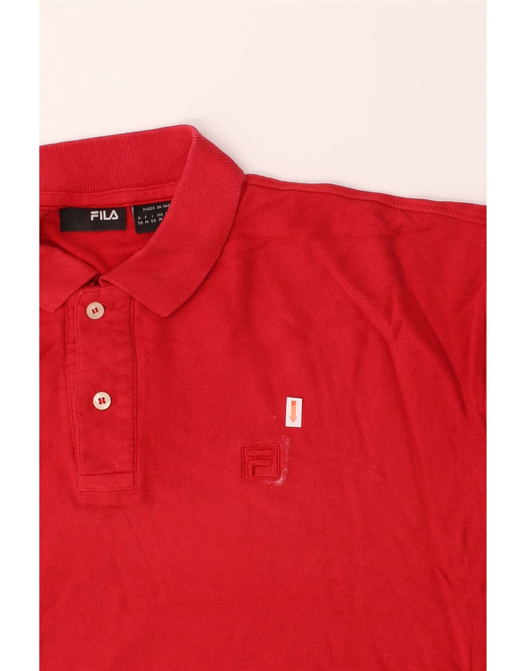 FILA Mens Polo Shirt Medium Red Cotton Vintage Fila and Second-Hand Fila from Messina Hembry 