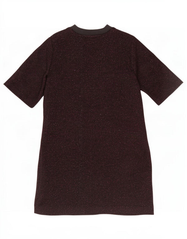 Topshop Kvinders Grafisk T-Shirt Kjole UK 8 Small Brown Floral Polyester