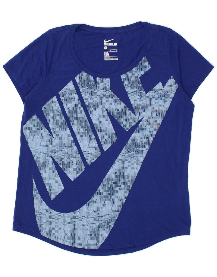 NIKE Womens Graphic T-Shirt Top UK 16 Large Blue Polyester Vintage Nike and Second-Hand Nike from Messina Hembry 