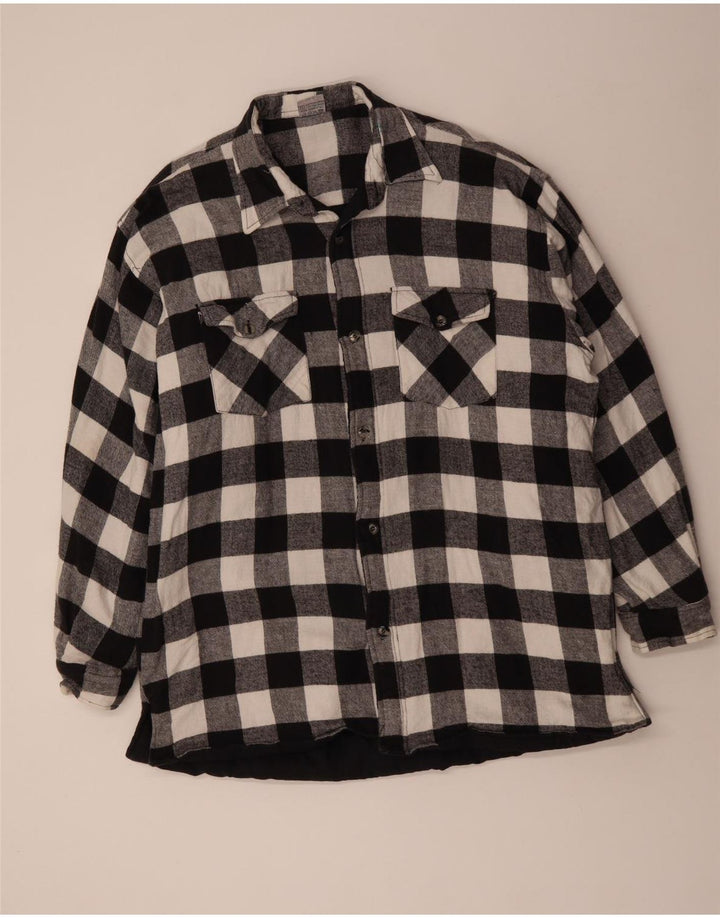 VINTAGE herre flannel skjorte 3XL sort Gingham bomuld