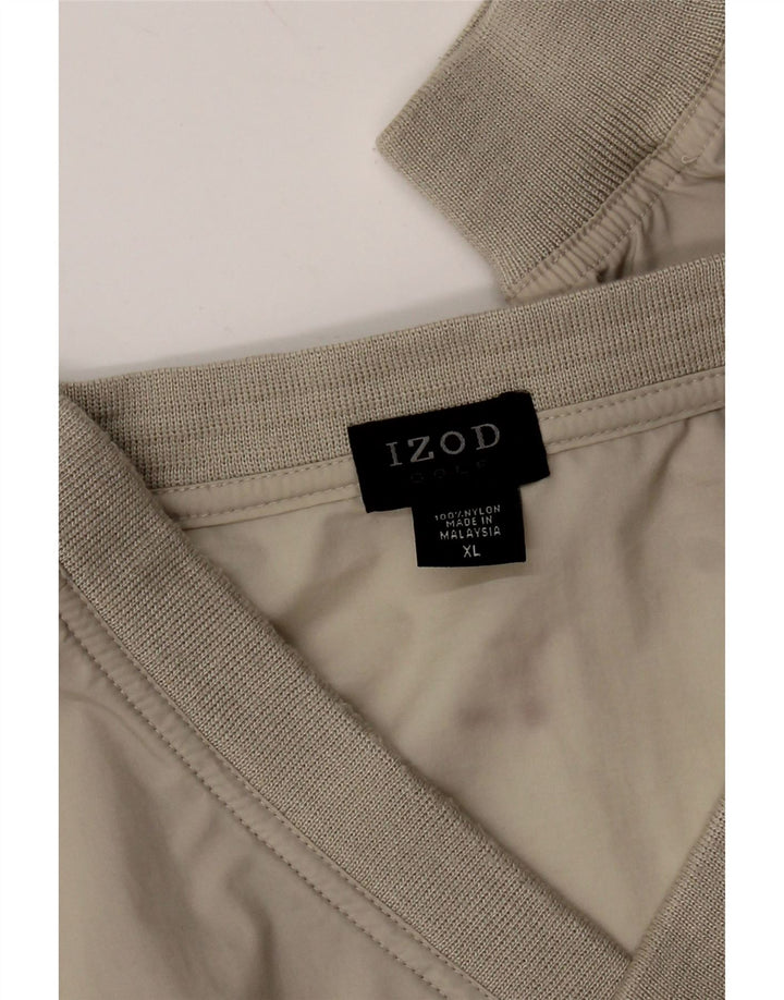 Izod Herre Loose Fit Pullover Træningsdragt Top XL Grå Nylon