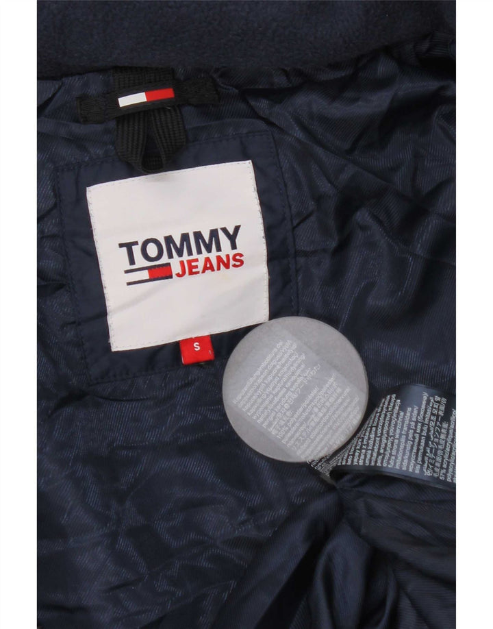 Tommy Hilfiger Dame Hætte Polstret Jakke UK 10 Small Navy Blue Polyester