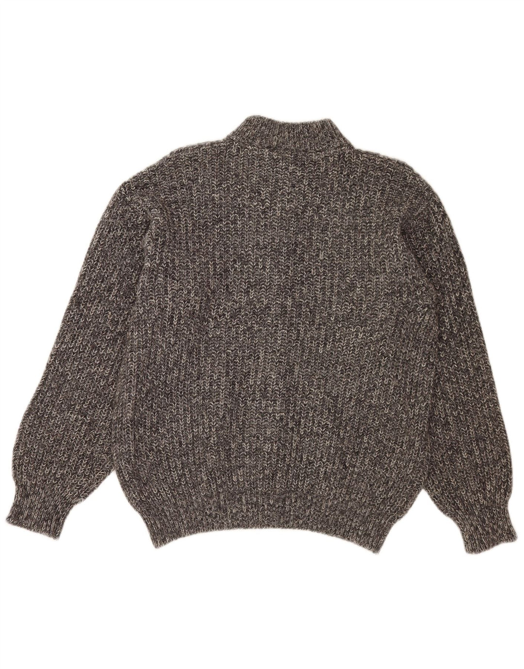 Vintage dame cardigan sweater UK 14 Medium Grey Flecked Alpaca Wool