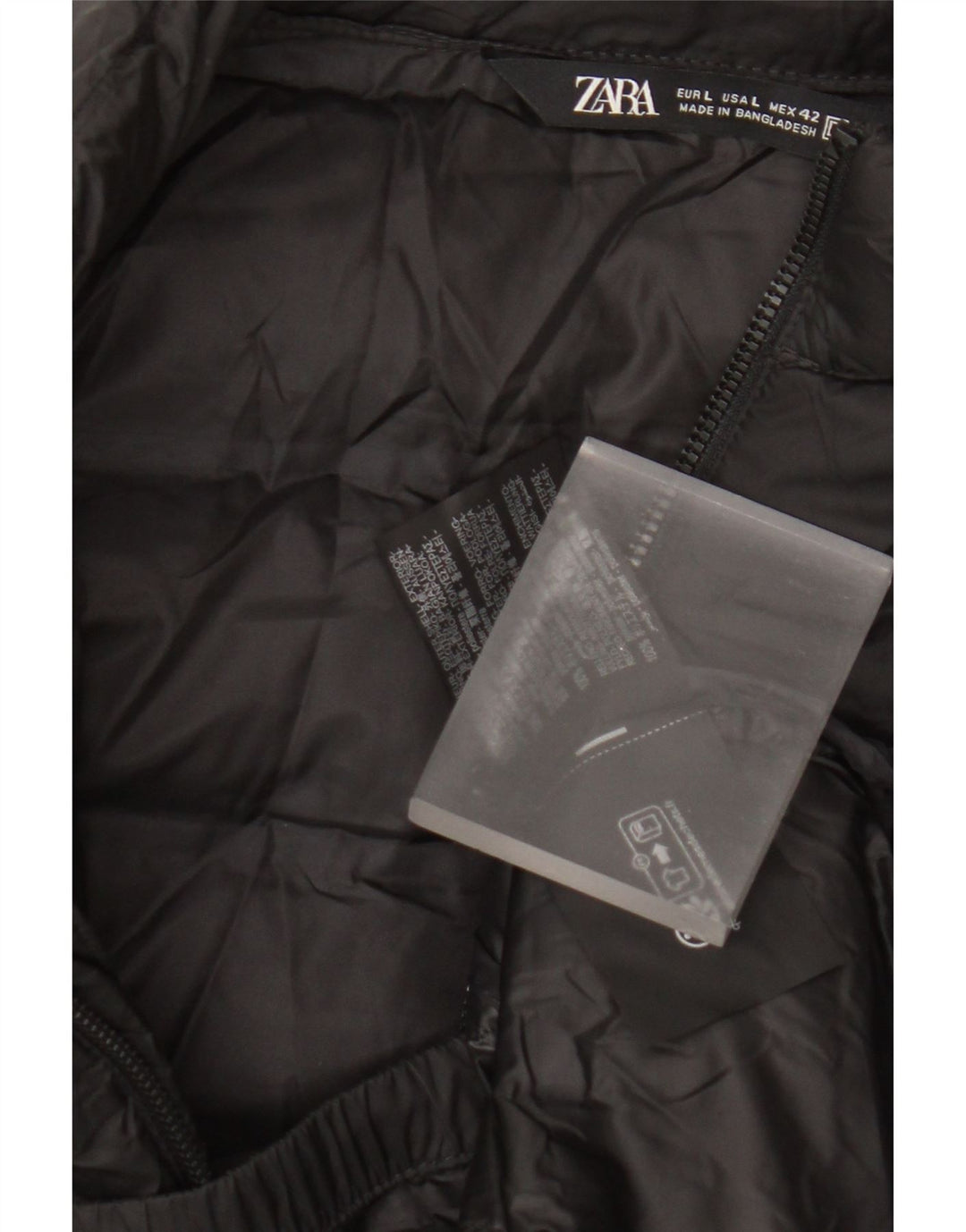 Zara Womens Polstret Gilet UK 16 Large Black Polyester