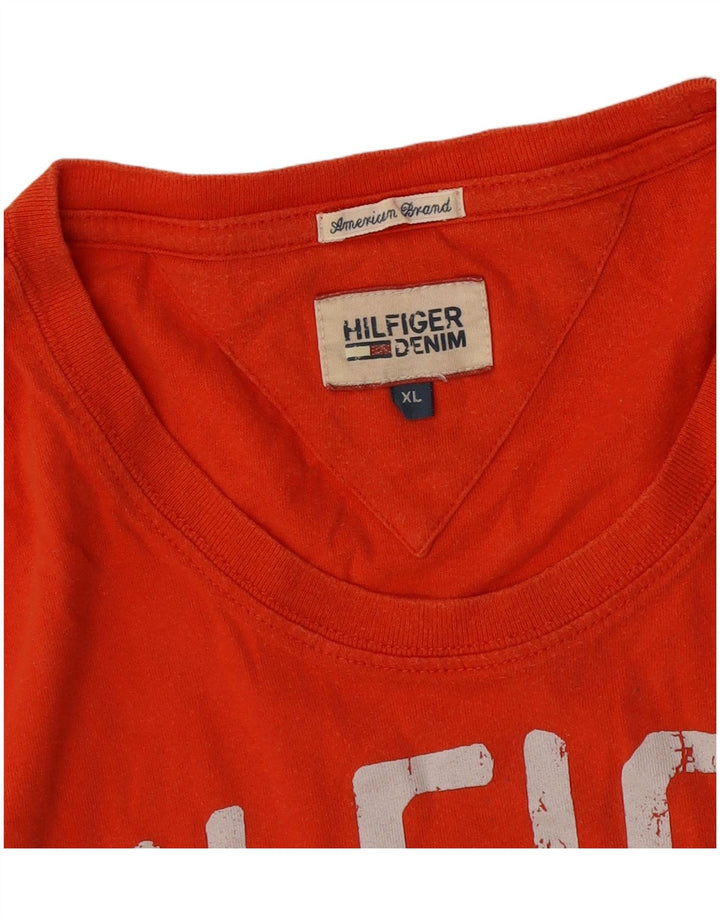 Tommy Hilfiger Herre Grafisk T-Shirt Top XL Orange