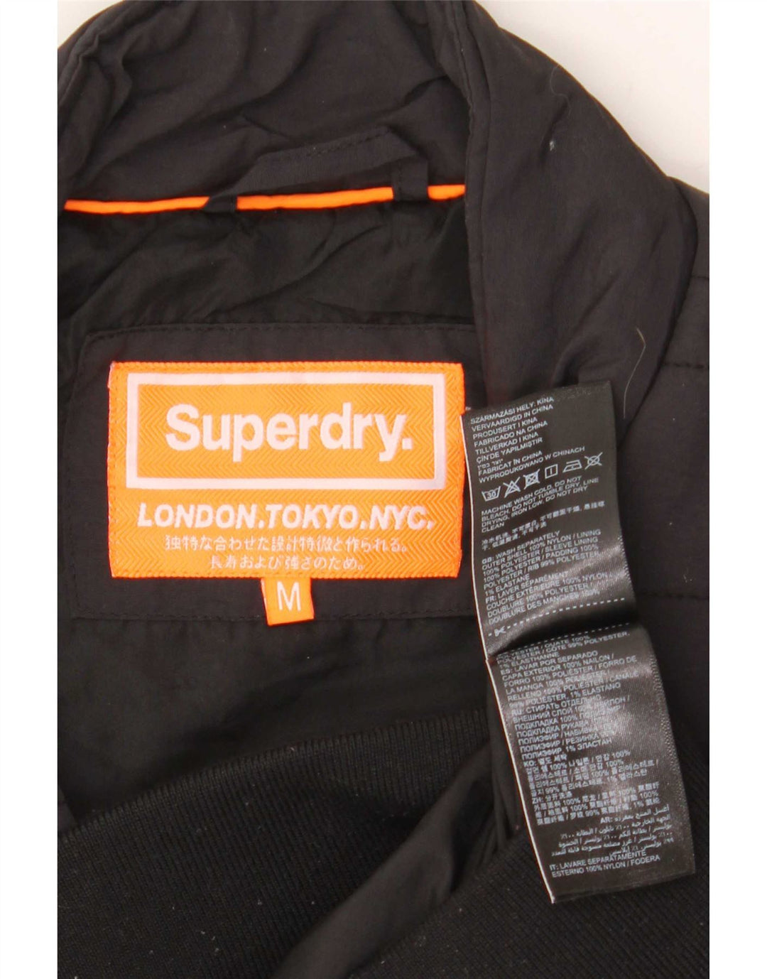 Superdry Polstret Herrejakke UK 38 Medium Sort Nylon