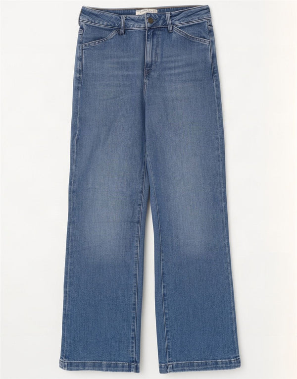 Fat Face Dame Elise Wide Leg Jeans UK 10 Small W28 L30 Blue Cotton
