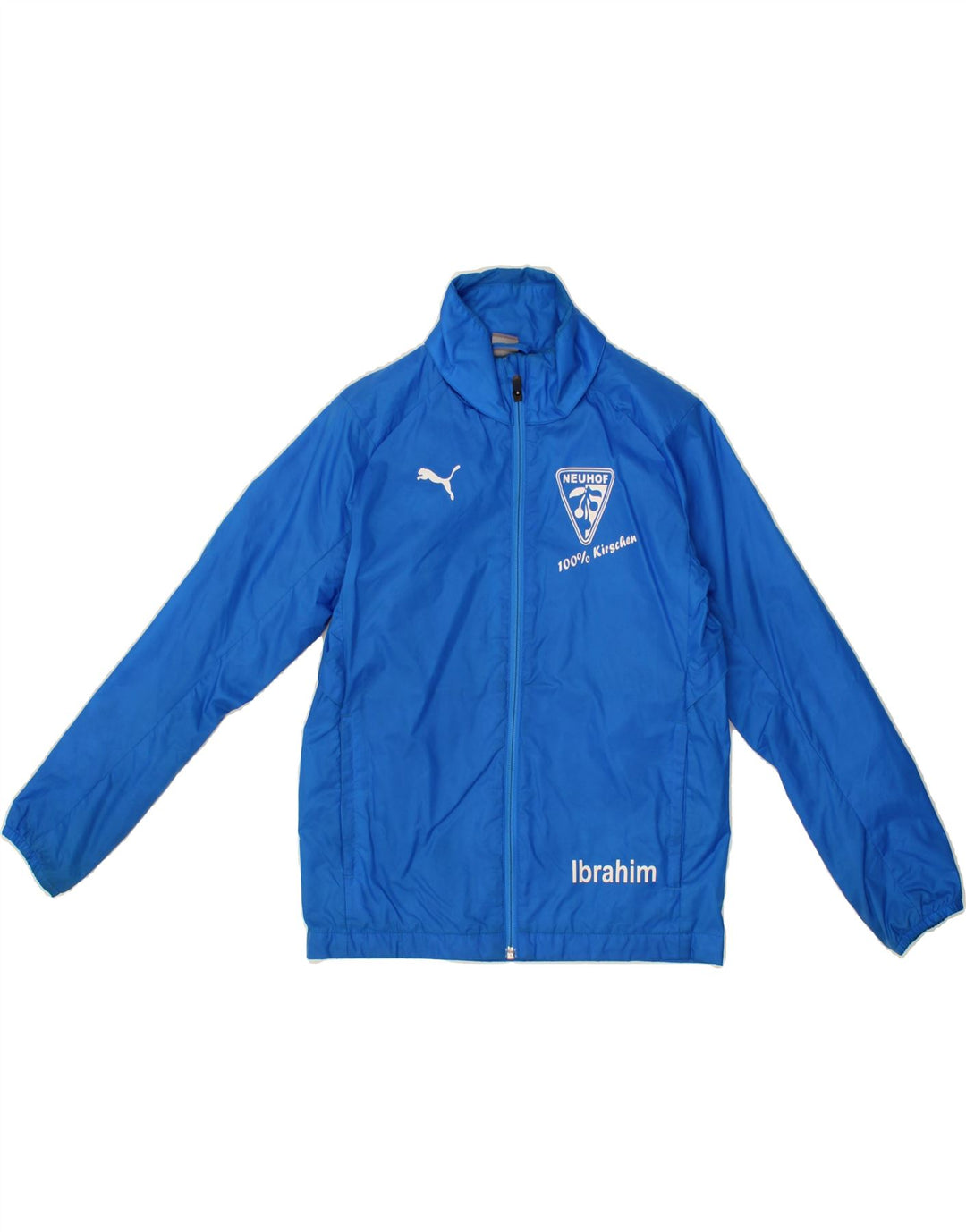 PUMA Boys Graphic Rain Jacket 11-12 Years Large Blue Nylon Vintage Puma and Second-Hand Puma from Messina Hembry 