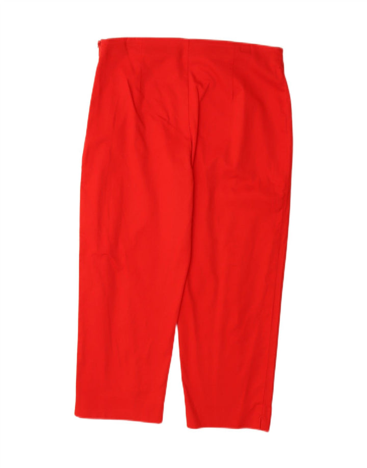 Marks & Spencer Dame Cropped Trousers UK 12 Medium W30 L24 Red Bomuld