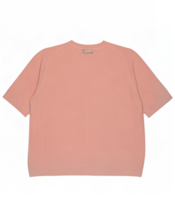 Marks & Spencer Dame Kortærmet Jumper Sweater med rund hals UK 24 4XL Pink