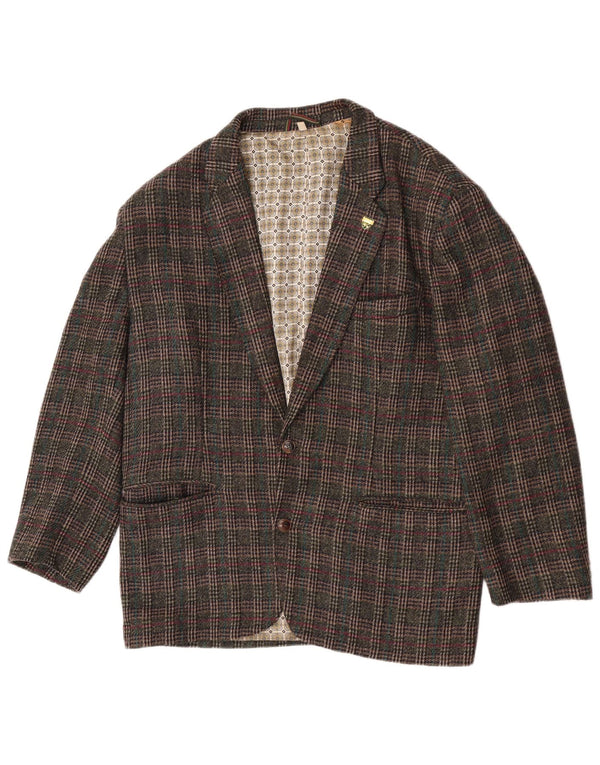 Cido Herre Traditional Fit 2-knaps blazerjakke IT 48 Medium Khaki Check