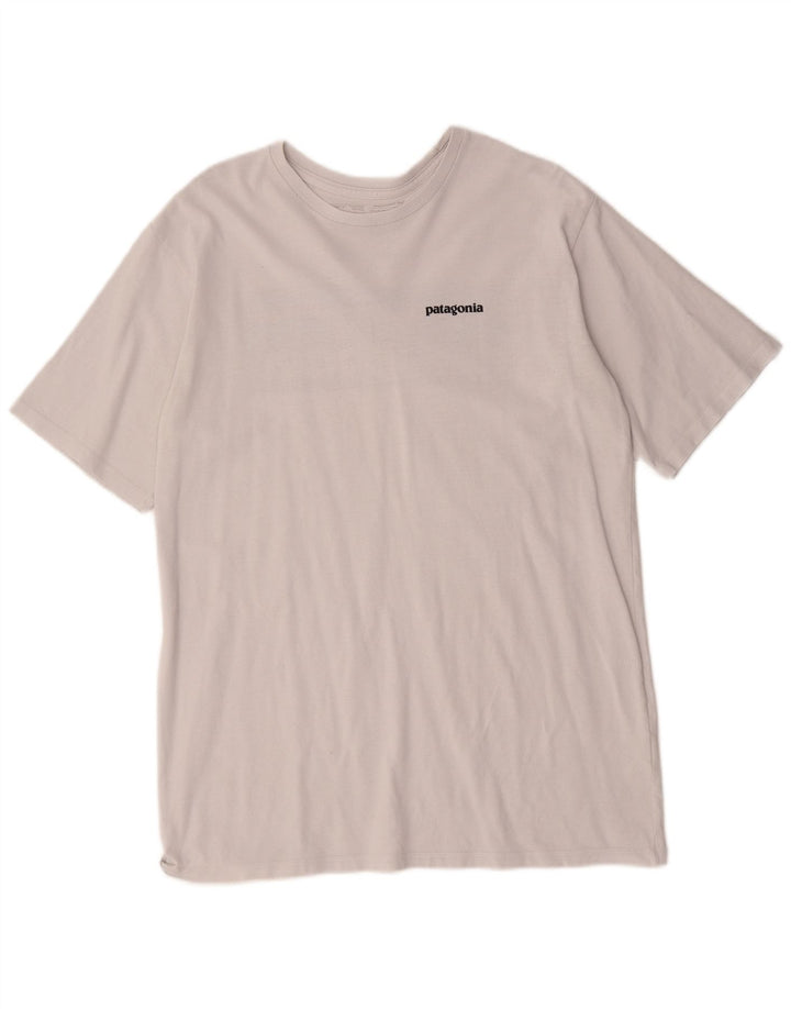 Patagonia Herre Regular Fit Grafisk T-shirt Top Medium Hvid Bomuld