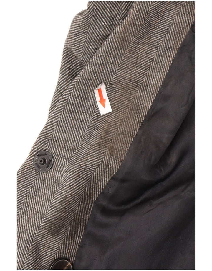 Zara Dame Dobbeltradet Blazer Jacket UK 10 Small Grey Herringbone