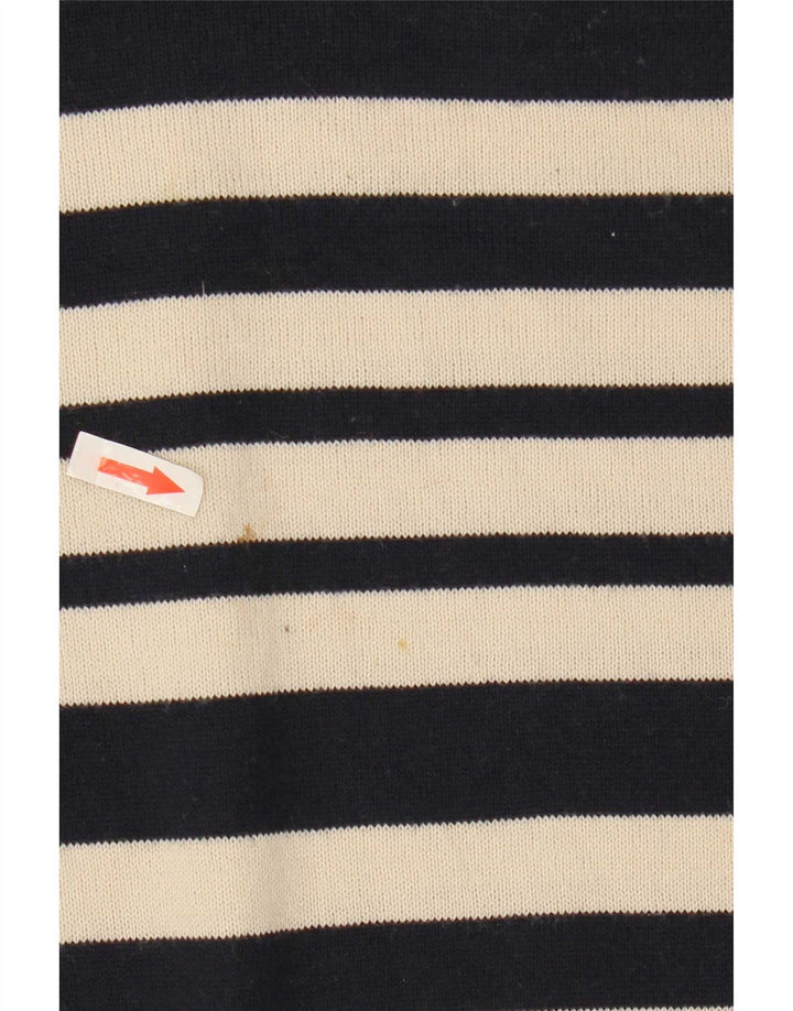 Marks & Spencer Dame V-hals sweater UK 12 Medium Off White Stribet