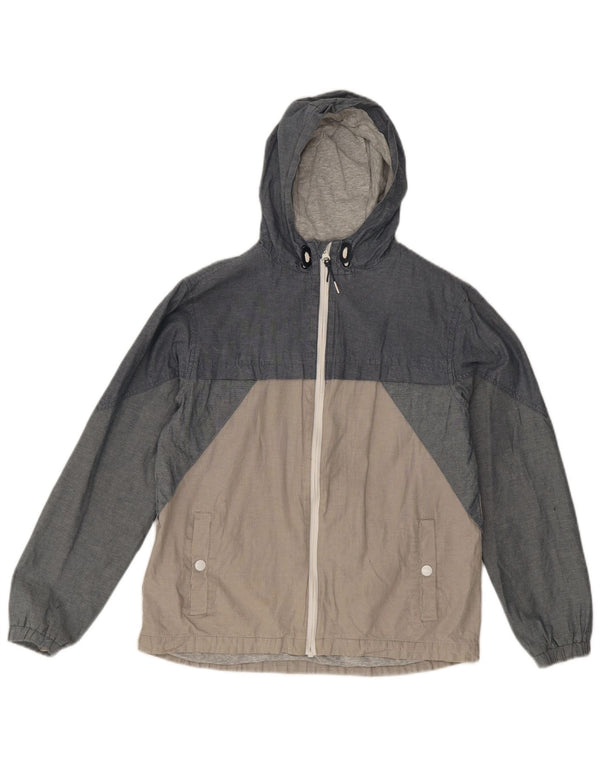 Marks & Spencer Boys Windbreaker-jakke med hætte 12-13 år Grå Colourblock