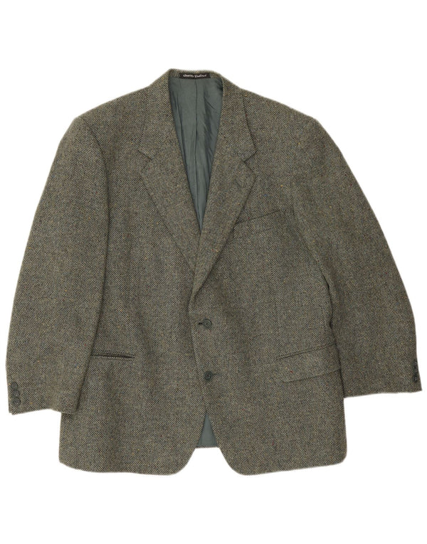 Facis Herre 2-knaps blazerjakke IT 58 4XL Grøn Flecked Virgin Wool